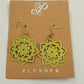 Plunder Light Yellow Geometric Star Filagree Fretwork Hook Dangle Drop Earrings