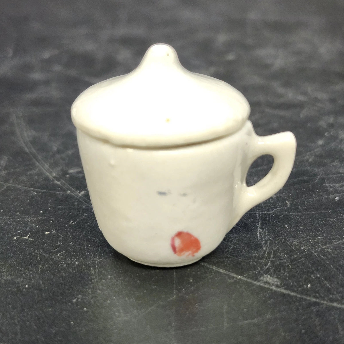 Mini Porcelain Doll Tea Set Creamer Sugar Bowl Lidded Cup Floral 1.5" Vintage