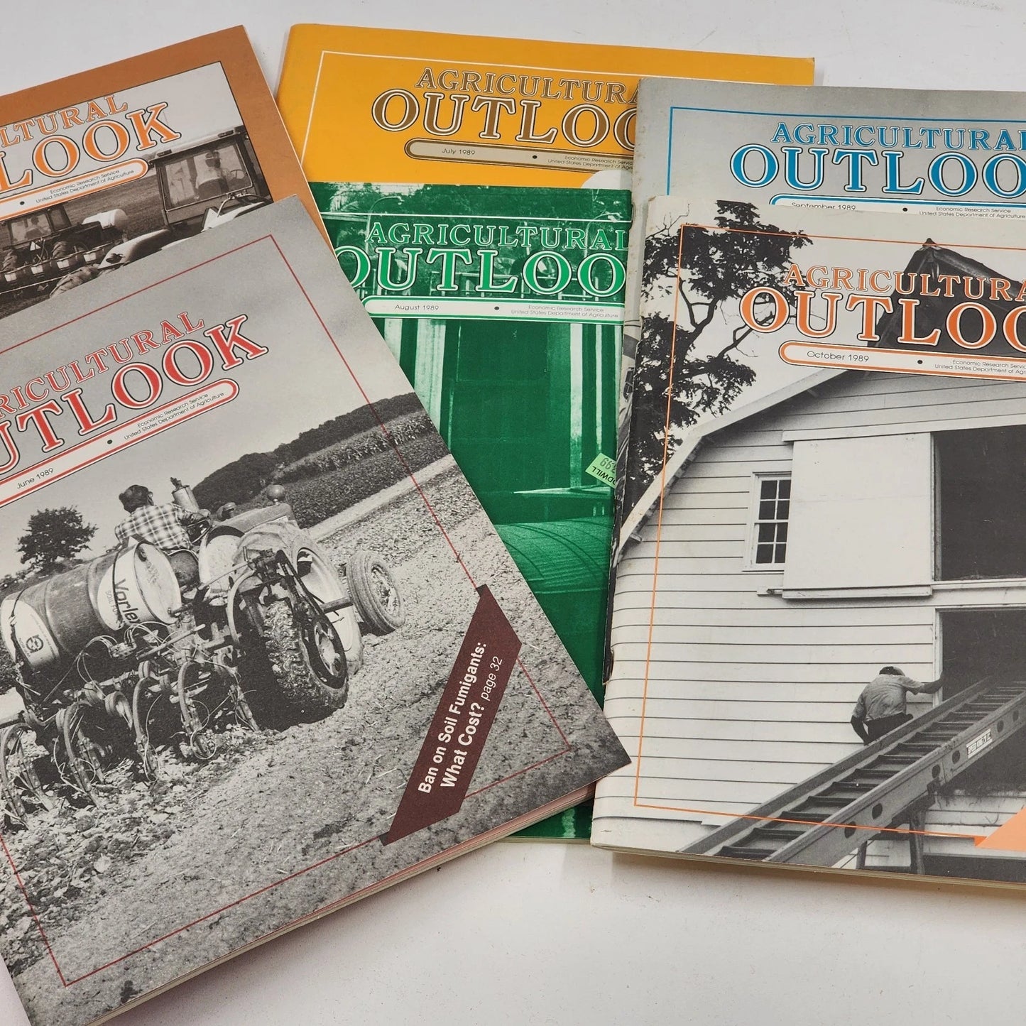 8 Agricultural Outlook Magazines May–Dec 1989 USDA Vintage Farm Reports