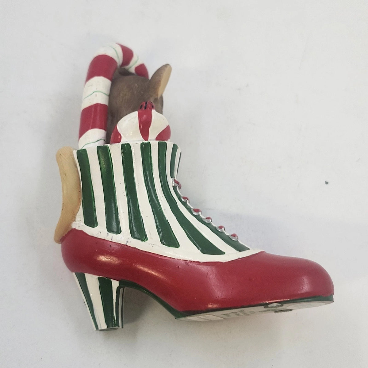 Enesco Charming Tails You're A Sweet Sole Mouse Christmas Shoe Candy Cane China