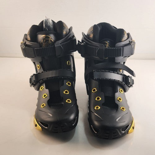 LIKU Unisex Fitness Inline Skates Size 6M / 6.5W Black Gold with Blades China