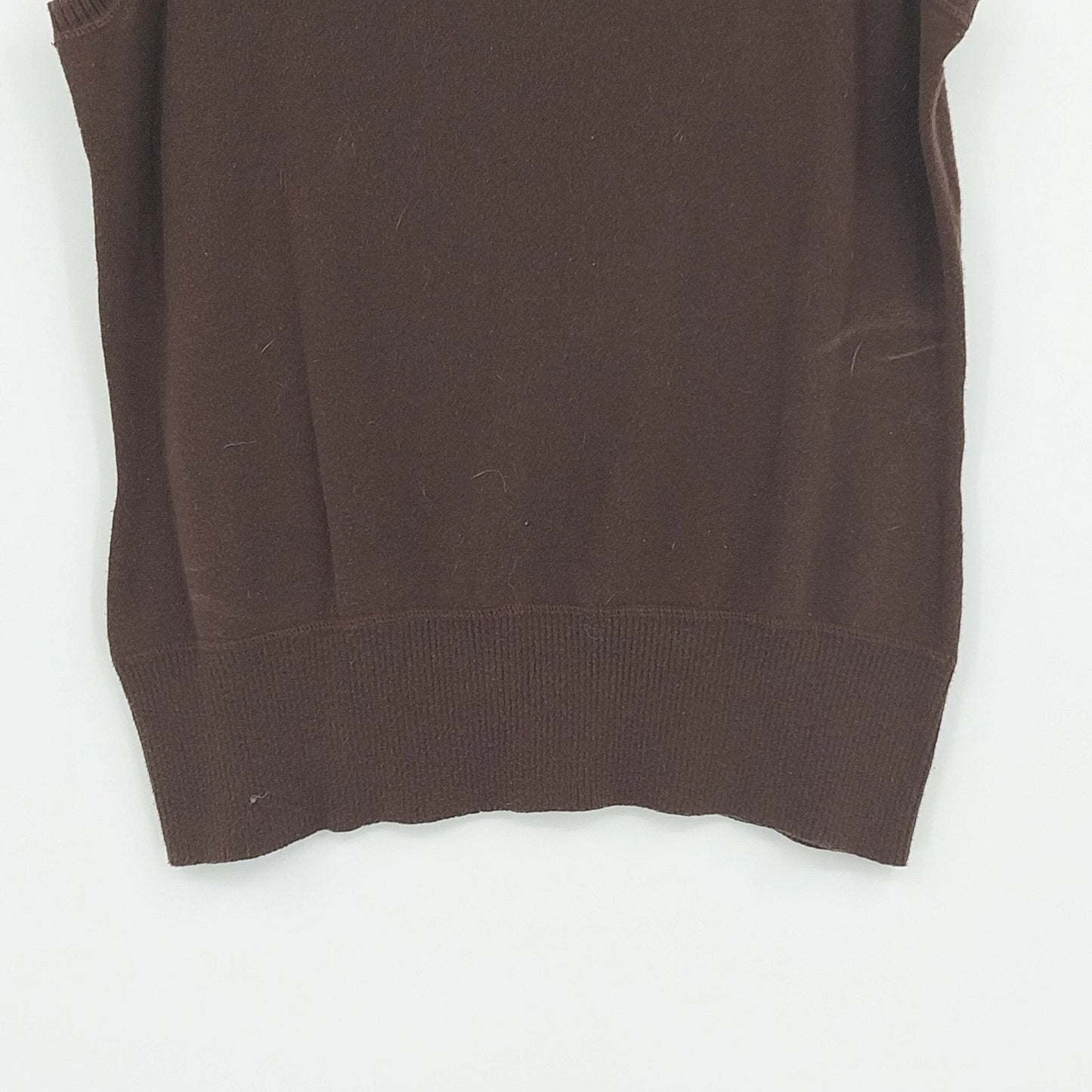 Cherokee Brown Sweater Vest Womens Large Sleeveless Crew Neck Cotton Blend