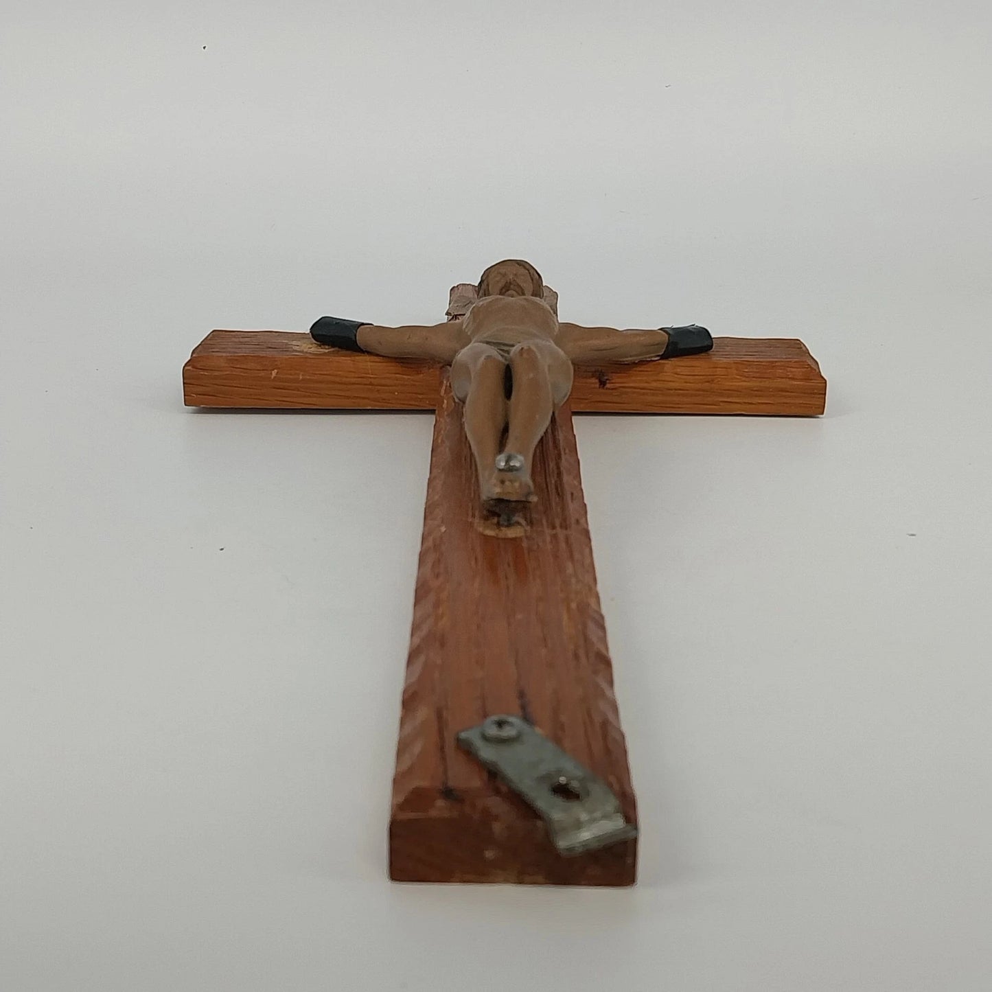 Jeweled Cross Co Shroud of Turin Wood Metal Crucifix 15" INRI Vintage