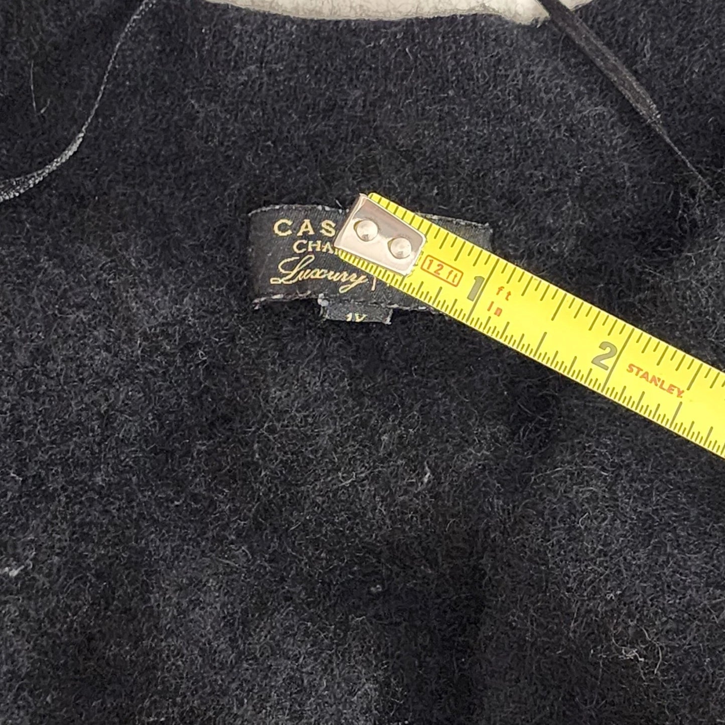 Cashmere Cardigan Sweater Black Size 1X Charter Club Women’s Knit Open Front Vtg