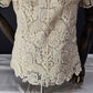 Adiva Crochet Blouse Top Size Large Beige Matching Camisole Scoop Neck New w Tag