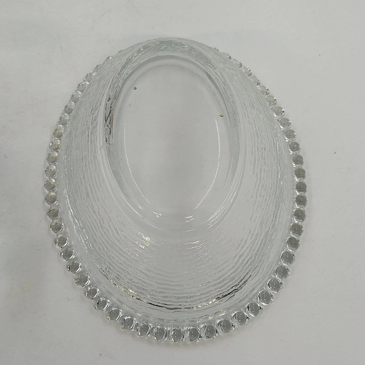 Indiana Glass Confections Bunny on Nest Candy Dish Clear Crystal w Lid USA Vtg