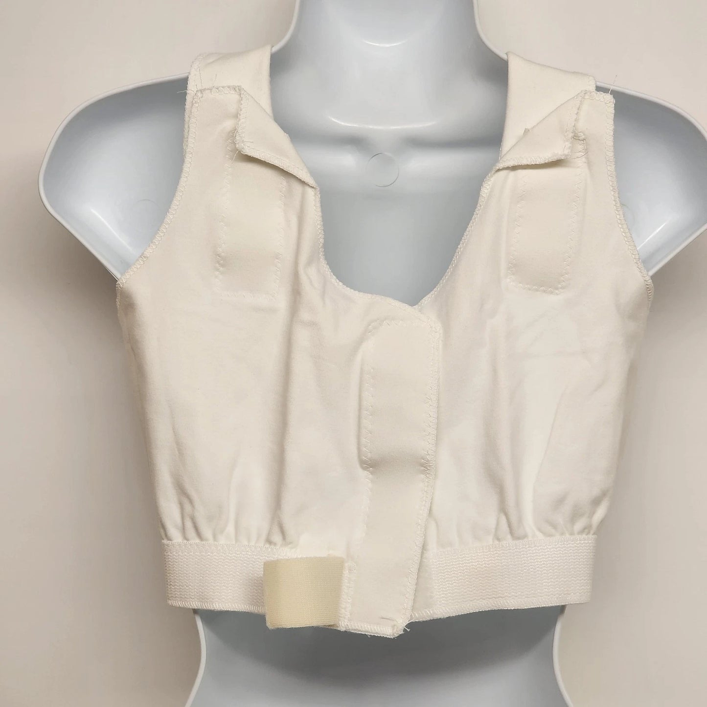Surgical Recovery Post-Op Bra Sz L Cotton Lycra Back Closure Hook & Loop Straps