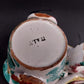 Italian Multicolor Ceramic Donkey Pulling Cart Planter Hand Painted Signed Italy