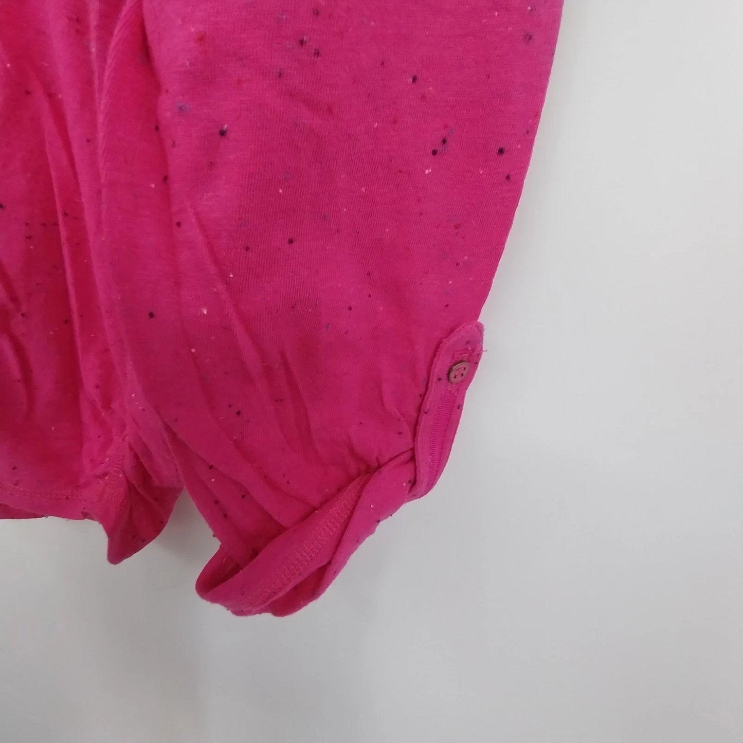 T by Talbots Pink Speckled Notch Neck Top Women MP Cotton