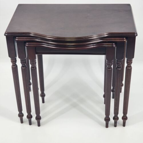 3 Traditional Mahogany Nesting Tables From Bombay Company 22" x 15" x 20" Tall