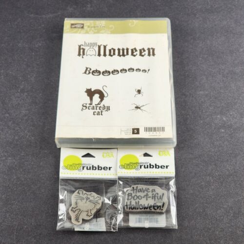 Stampin Up and Stampendous Halloween Unmounted Cling Stamps NOS Unopened