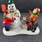 Dept 56 Snowy Landscape Set Snow Village Trees Frosty a Kid and Dog but No Bench