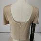 Michaelangelo Beige/Gold Tone Long Evening Dress.