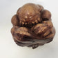 Hand Carved Wood Weeping Buddha Orang Malu Rustic Figurine 4" Meditation Pose