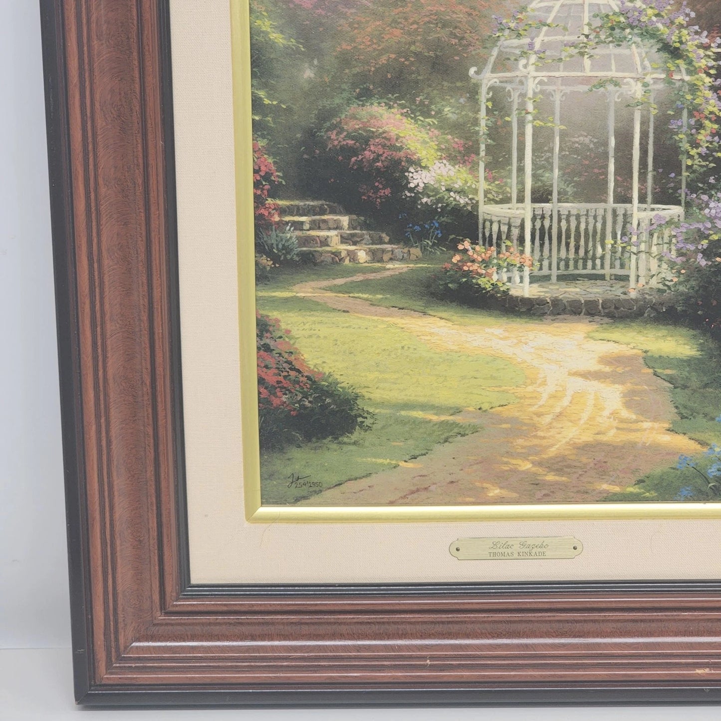 Thomas Kinkade Lilac Gazebo Limited Edit Canvas 12x16 Hand Highlighted 259/2950