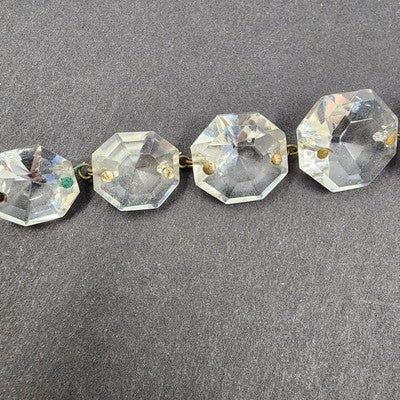 9 Pc High Quality Octagon Crystal Strand Progressive Cascade Flow Chandelier 8"