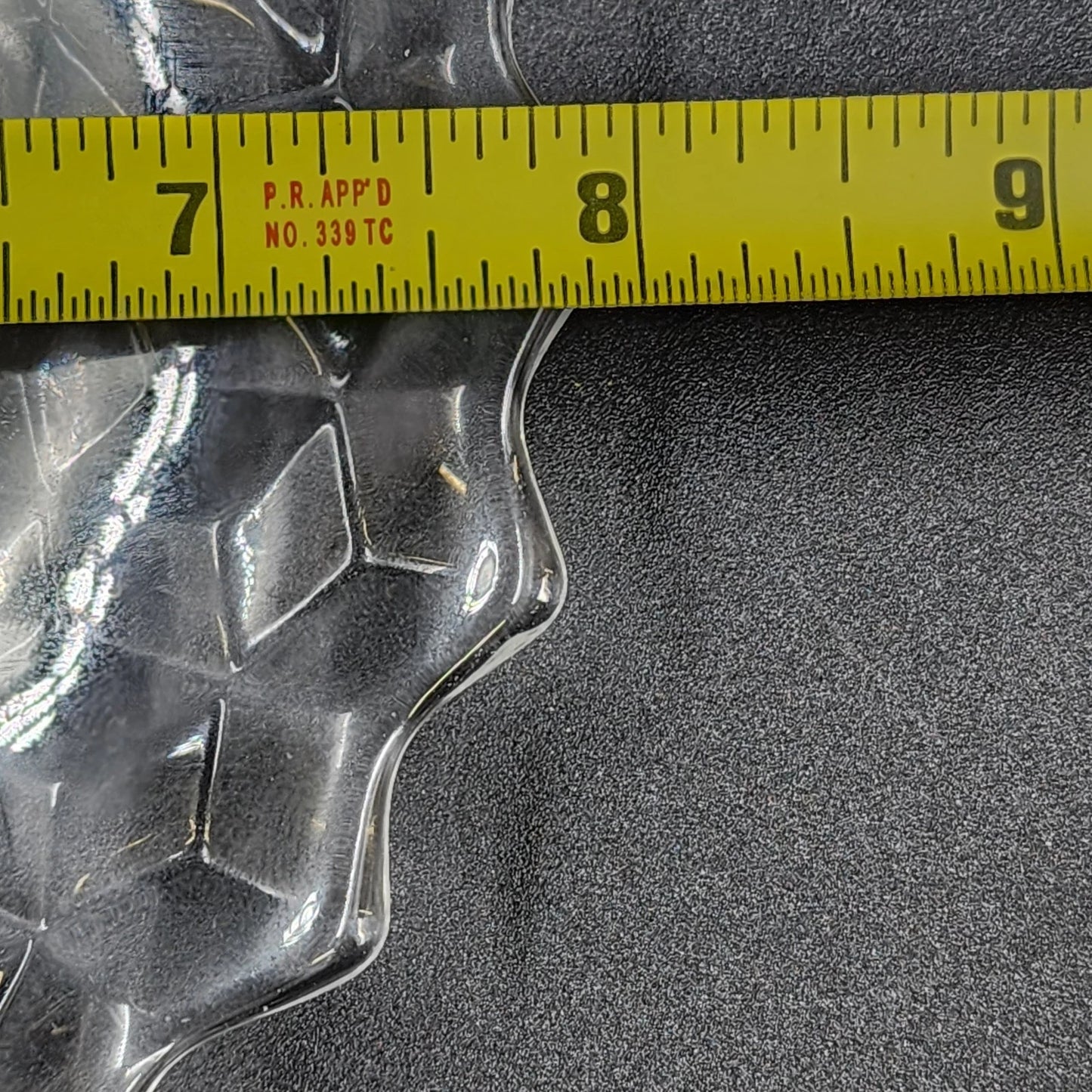 Fostoria American Clear Oval Plate 8" x 6.5" Cubist Design Pressed Glass Vintage