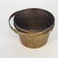 Kirklands Brass Bucket Basket 5" Rope Twist Around Body Tooled Handle Vintage