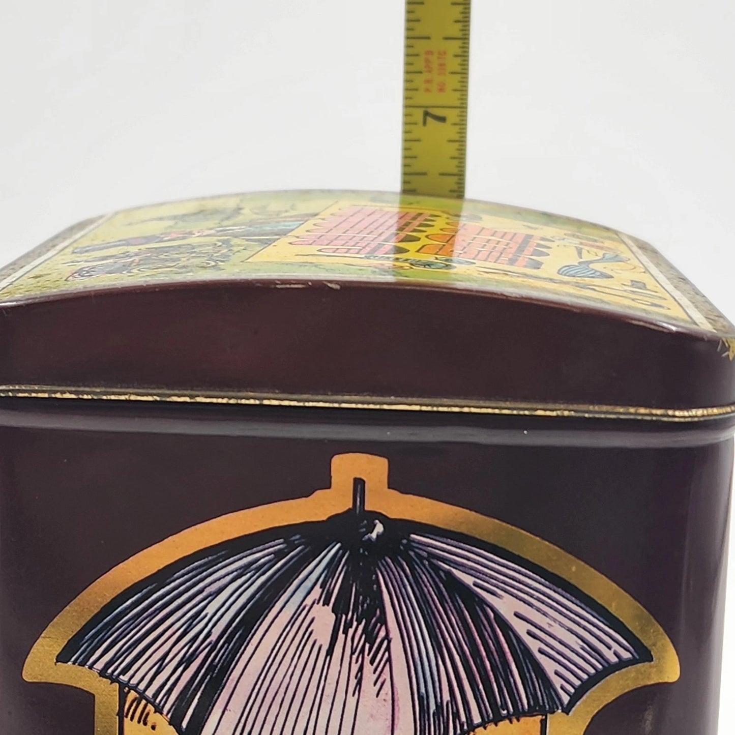 Collectible Tin Junk Box Hinged Lid Any Purpose 6.25" England by Case 1982 Vtg