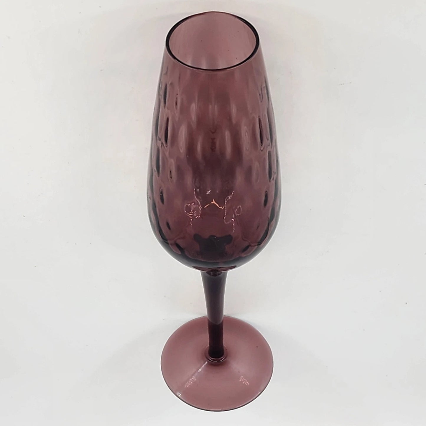 Empoli Purple Amethyst Art Glass Vase Diamond Optic MCM Italian Glass Vintage