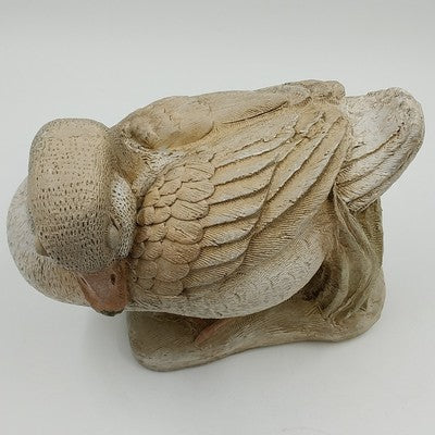 Midori Studio Concrete Carved Sleeping Goose Duck 8.5" Vintage