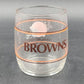 4 Vintage NFL Teams Hi-Ball Glasses 3.75" h x 3.25" w Browns Bengals Bucs Cards