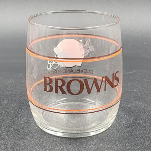 4 Vintage NFL Teams Hi-Ball Glasses 3.75" h x 3.25" w Browns Bengals Bucs Cards