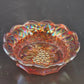 Fenton Marigold Carnival Glass Bowl Grape Cable Iridescent Scalloped Edge 6" Vtg