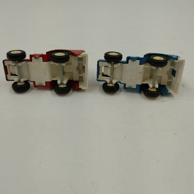 Lot of 2 Tootsietoy 1970s COE Semi Truck Cabs Red & Blue Diecast No Trailers Vtg