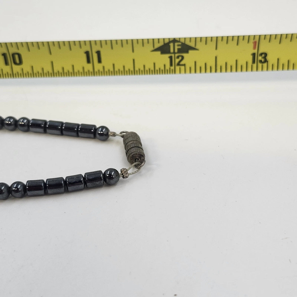 Black Beaded Necklace Blue Arrowhead Pendant 11.5" Southwestern Style Jewelry