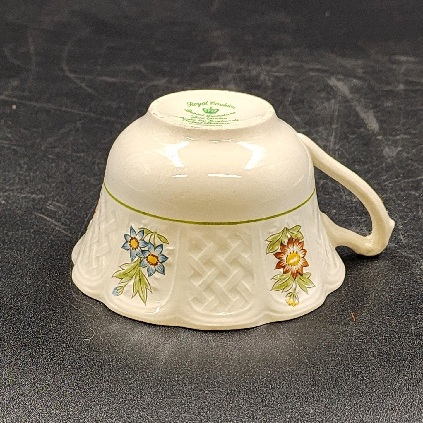 Royal Doulton June Garden Cup & Saucer Fine China Floral Crazing England Vtg