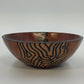 Hand Carved Natural Wooden Bowl 5.5" African Safari Animal Print Zebra Giraffe