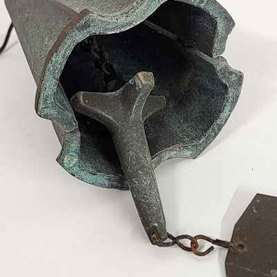 A5 Cast Bronze Bell Wind Chime Harmony Hollow Style Jeff Cross 14.75" Garden Art