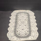 Lace Table Runner Scarf Oval Doily Off White Floral Crochet 30x14 Minor Flaws