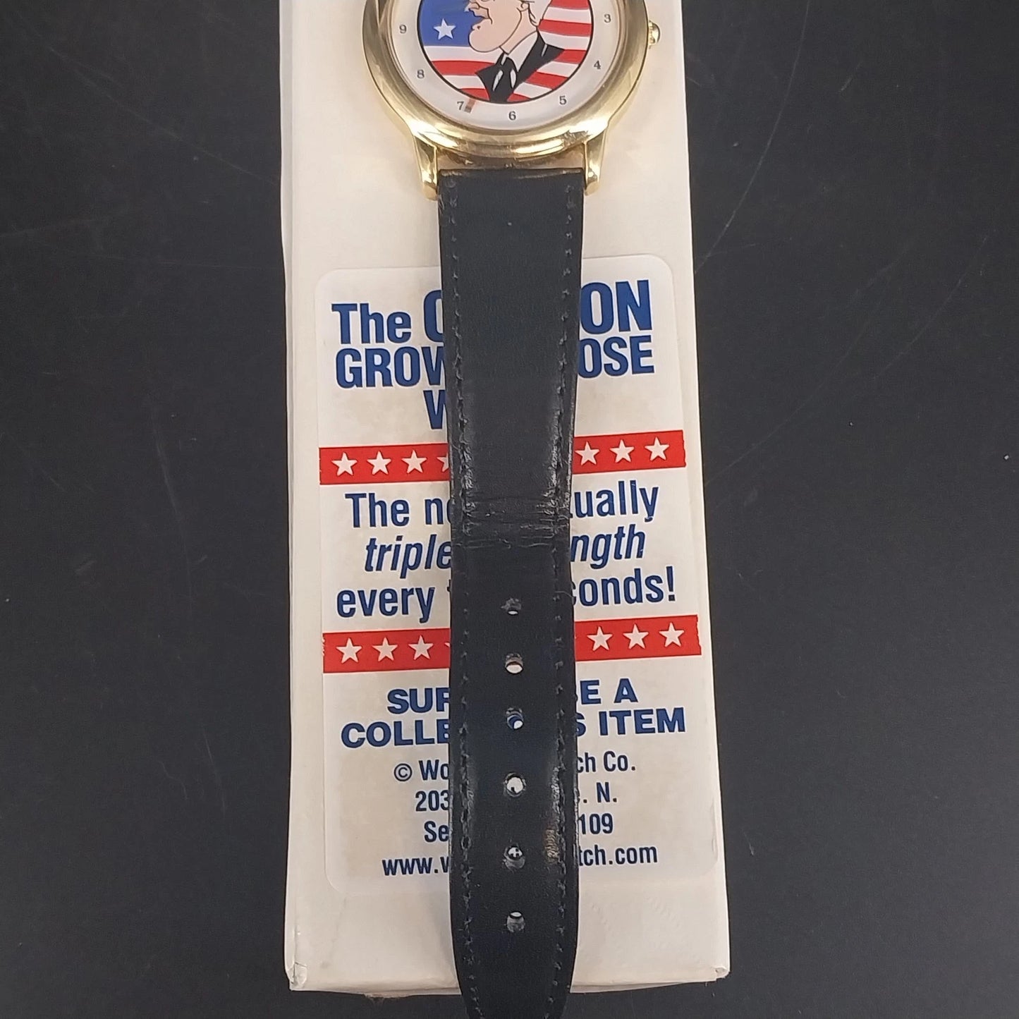 Bill Clinton Growing Nose Mystery Dial Watch Political Parody