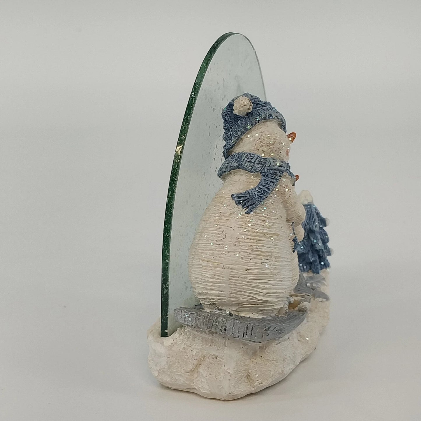 K's Collection Let It Snow-Man Snowmen Sled Glass Figurine 4" Christmas Decor