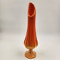 Swung Glass Vase Orange Bittersweet Footed Pedestal 13" L E Smith Glass MCM
