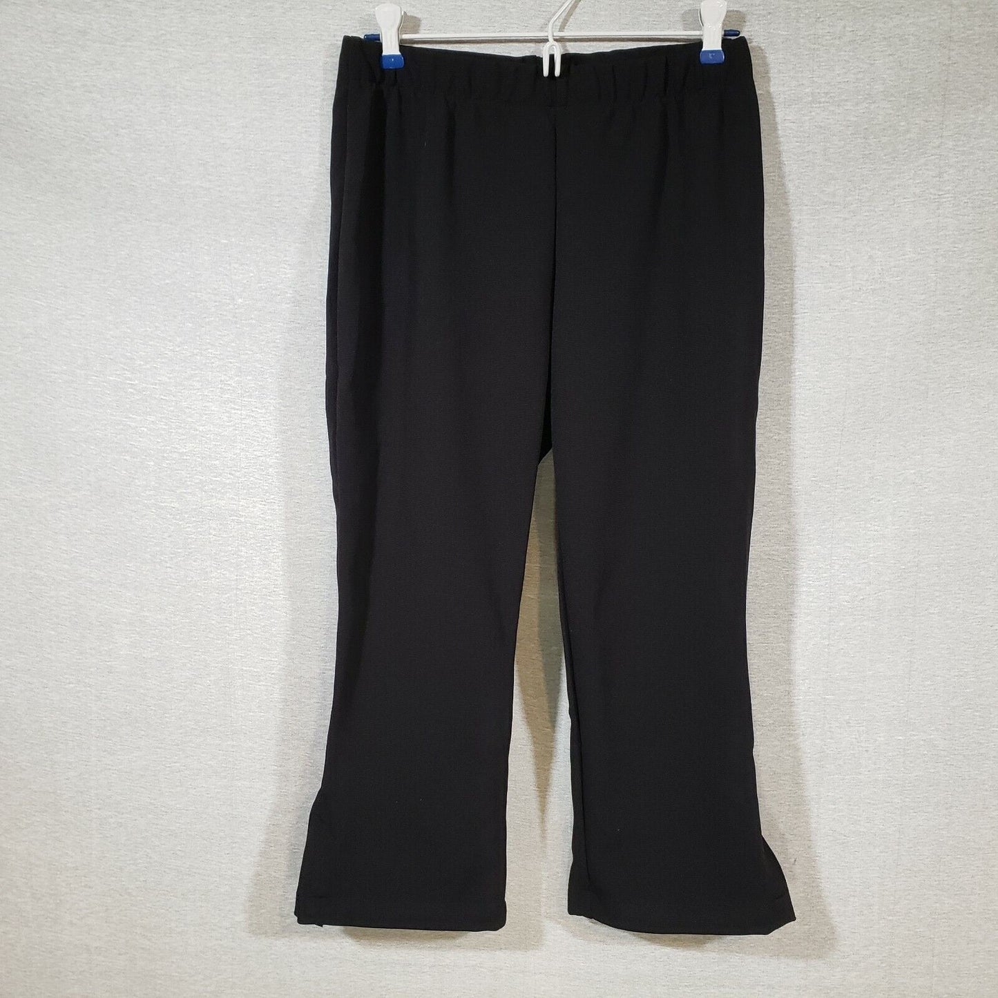 Women Chef Capri Small Black Knit Pull On Fame Fabrics Elastic Waist 28"W x 22"I