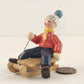 Erzgebirge Wendt and Kuhn Wood Boy on a Sled Hand Painted Christmas Figurine 2"