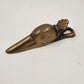 Vintage Brass Duck head Paperclip Letter Note Clip Holder Etched Eyes 4.75"