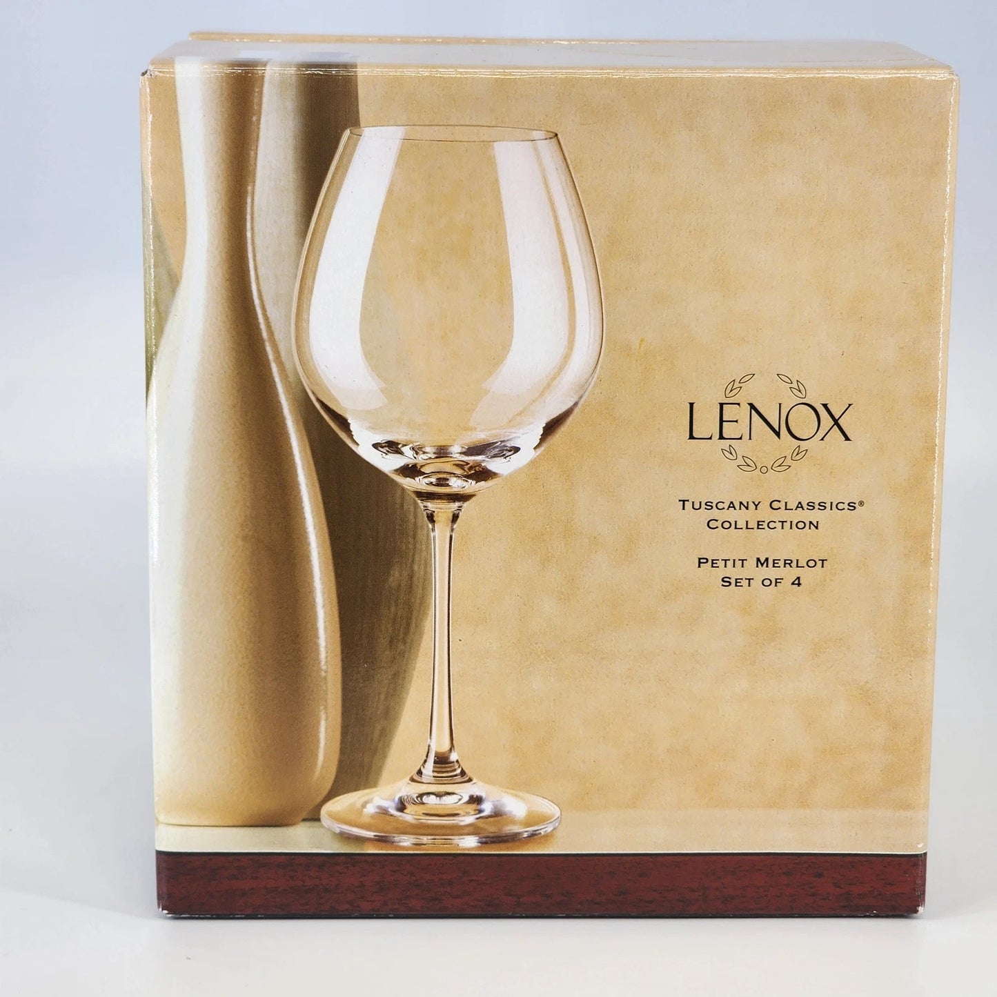 4 Lenox Wine Glasses Set 8.25" Tuscany Classics Crystal Petit Merlot NIB