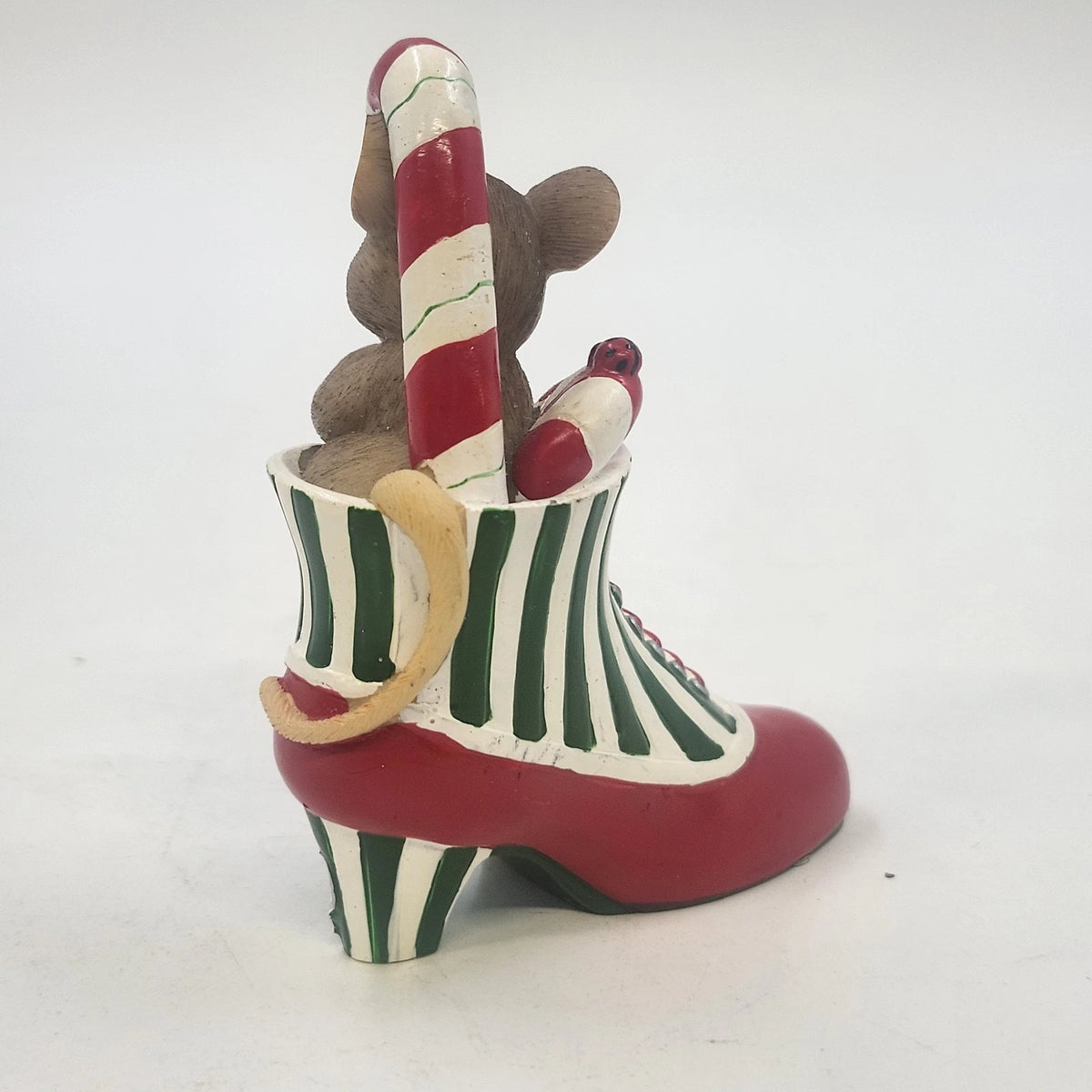 Enesco Charming Tails You're A Sweet Sole Mouse Christmas Shoe Candy Cane China