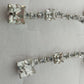 Clear Crystal Princess Cut Square Dangle Earrings Silver Tone Linear Drop