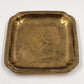 Italian Square Serving Wall Gold Plate Solid Cast Brass 6" with Double Rim Edge