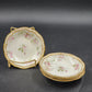 4 Limoges Fruit Dessert Bowls 5.5" The Ardennes Pink Roses Gold Haviland France