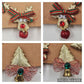 2 Pair Christmas Clip-On Earrings Gold Tone Christmas Tree & Reindeer 1.5" Long