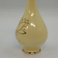 Golden Ware Bud Vase 22K Gold Lotus Floral Yellow Ceramic 9" Vtg Fluted Crazed