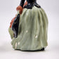 Chalkware Lady in Tex-Mex 19th Century Attire Black Top Green Skirt VTG