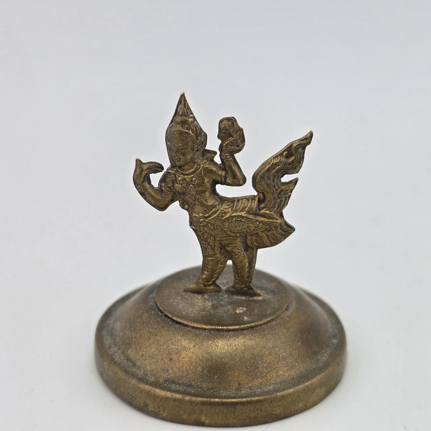 Thai Siam Brass Place Card Holders Set 10 Dancers Temples Elephants Vintage