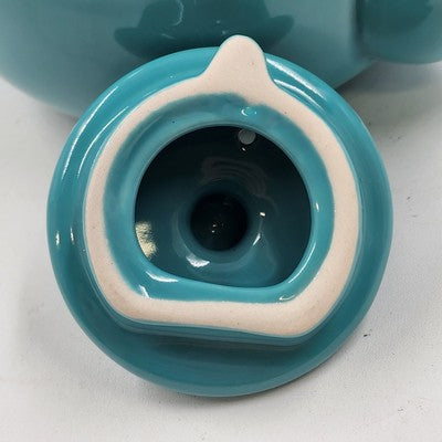 Pristine Blue Green Ceramic Teapot 16oz 4.5"H Glossy Kitchen China Serveware